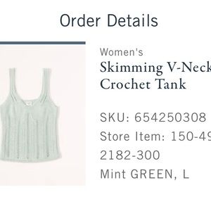 Skimming V-Neck Crochet Tank Abercrombie